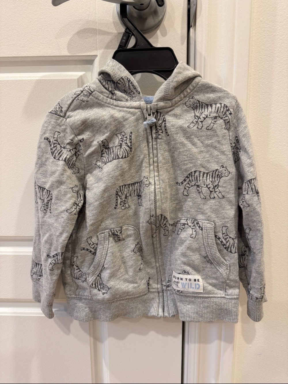 Carter's Grey Tiger Print Zip Hoodie